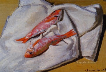  red Oil Painting - Still Life Red Mullets Claude Monet